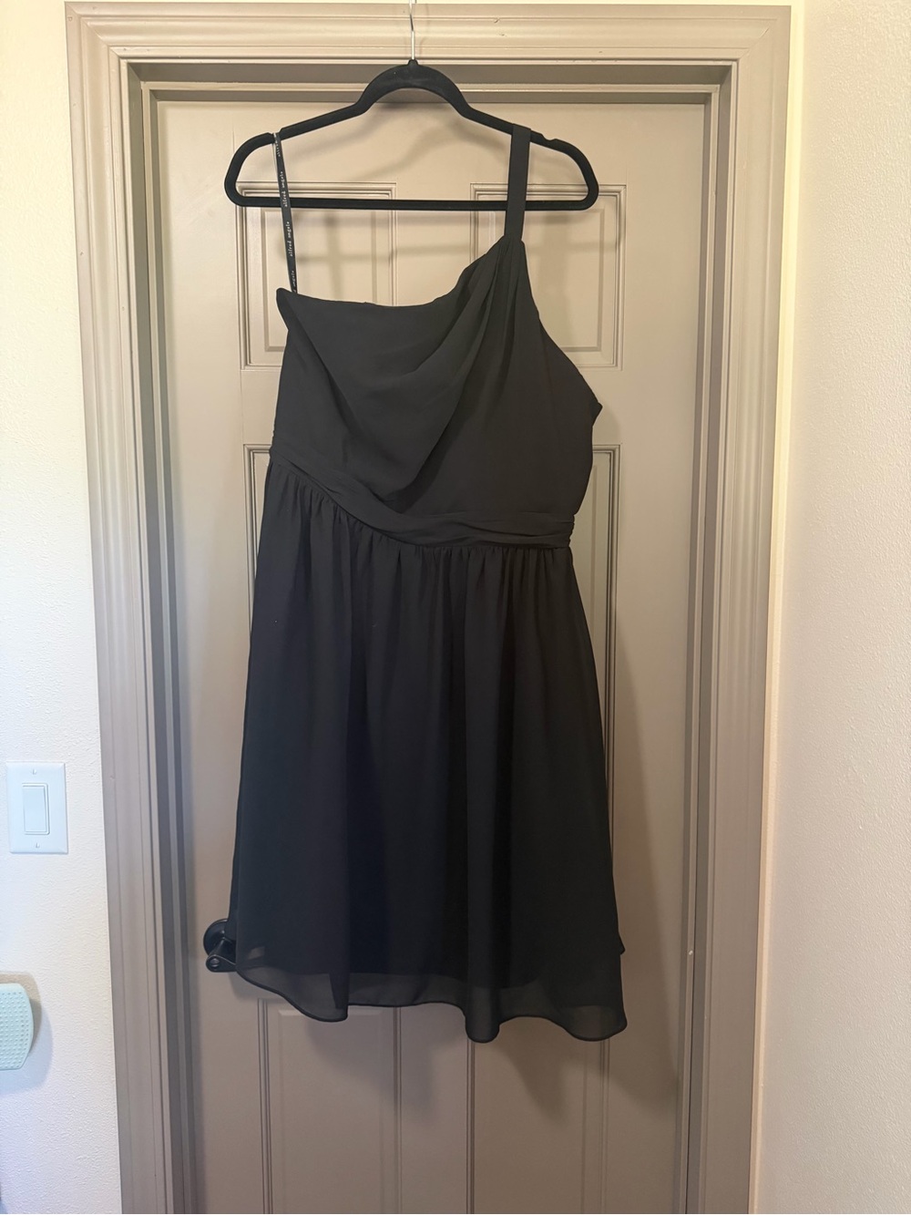 Alfred Angelo Black One-Shoulder Party Dress Size 18